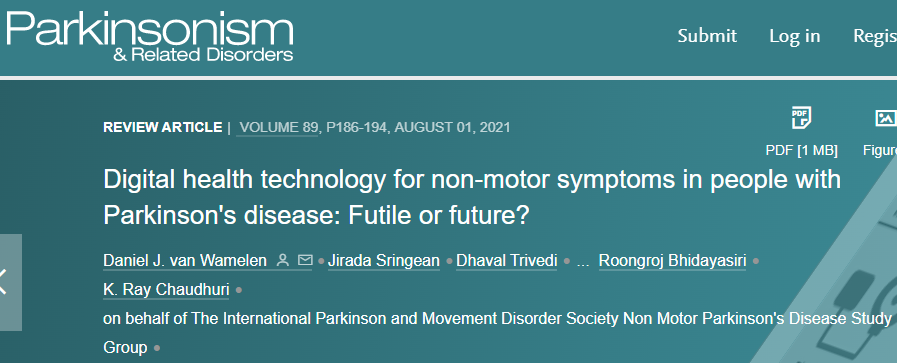 Team publication on Parkinsonism & related disorders