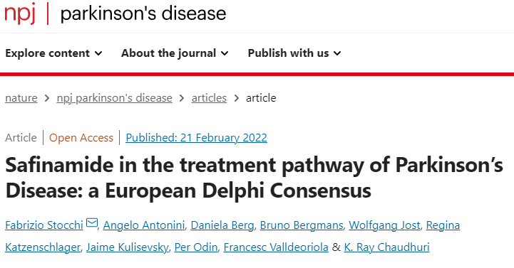 Safinamide in the treatment pathway of Parkinson’s Disease: a European Delphi Consensus