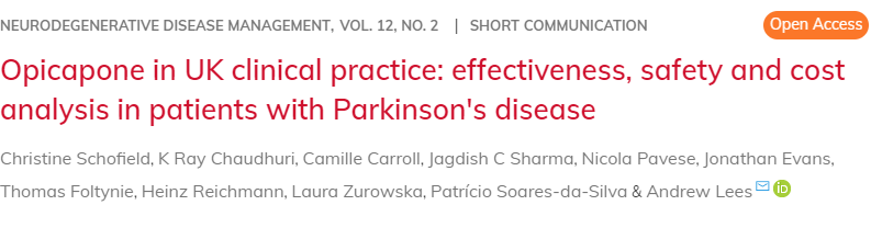 Opicapone in UK clinical practice: effectiveness, safety and cost analysis in patients with Parkinson’s disease