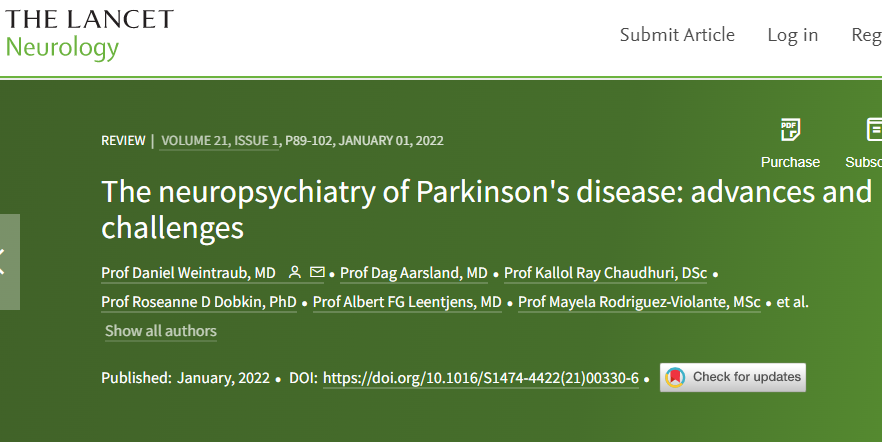 The neuropsychiatry of Parkinson’s disease: advances and challenges