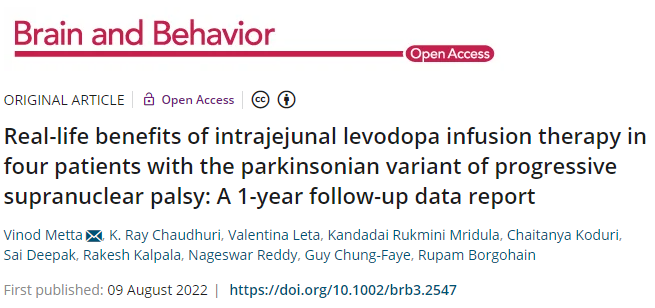 Real-life benefits of intrajejunal levodopa infusion therapy in four patients with the parkinsonian variant of progressive supranuclear palsy: A 1-year follow-up data report