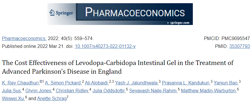 The Cost Effectiveness of Levodopa-Carbidopa Intestinal Gel in the Treatment of Advanced Parkinson’s Disease in England