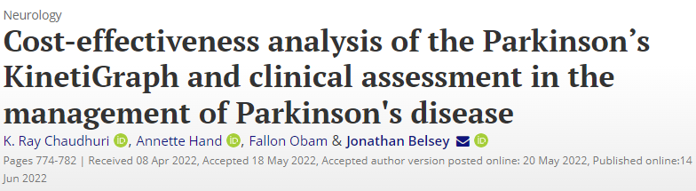 Cost-effectiveness analysis of the Parkinson’s KinetiGraph and clinical assessment in the management of Parkinson’s disease