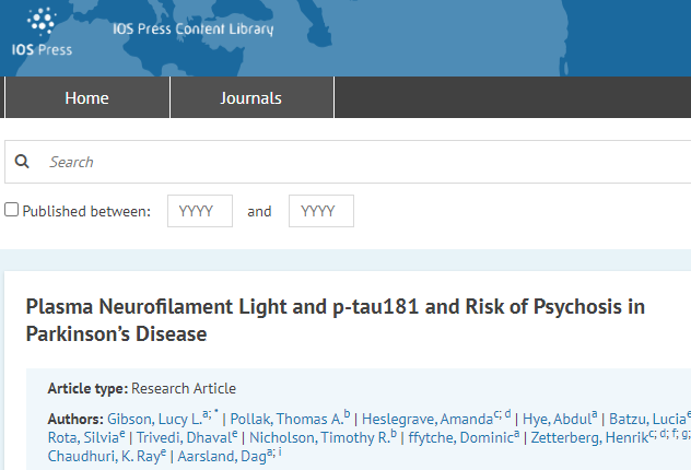 Plasma Neurofilament Light and p-tau181 and Risk of Psychosis in Parkinson’s Disease