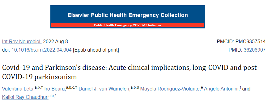 Covid-19 and Parkinson’s disease: Acute clinical implications, long-COVID and post-COVID-19 parkinsonism